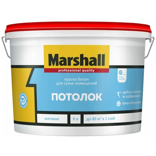 Краска Marshall Потолок матовая BW 9л