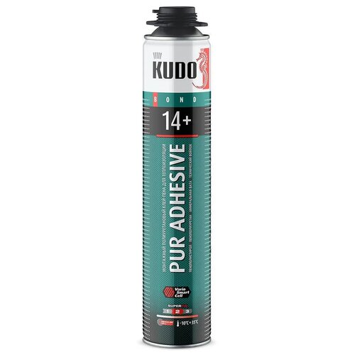 Монтажный полиуретановый Клей-Пена KUDO PUR ADHESIVE PROFF 14+ для теплоизоляции, 1 шт
