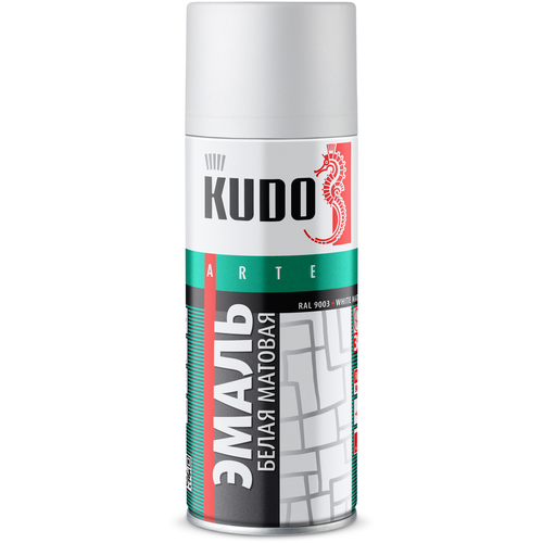 KUDO KU-1101 эмаль универсальная белая матовая 520 мл\