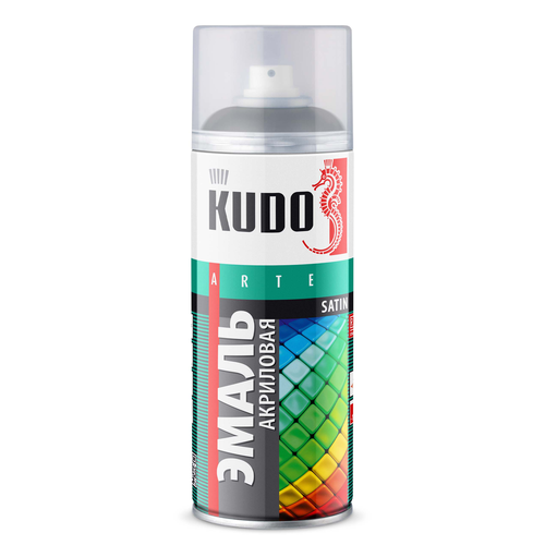 KUDO KU-0A9005 эмаль универсальная акриловая satin ral 9005 чёрная 520мл\