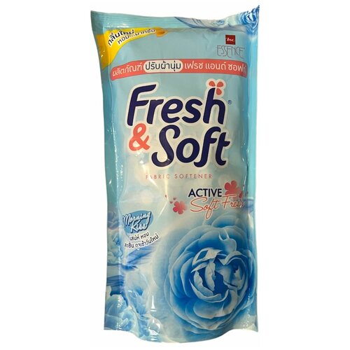 LION Кондиционер для белья Essence Fresh&Soft Active Blue Fresh / Мягкая упаковка 600 мл / Таиланд