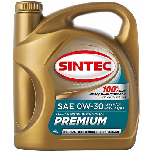 Масло моторное SINTEC PREMIUM SAE 0W-30 API SP/CF, ACEA A5/B5 4л+1л
