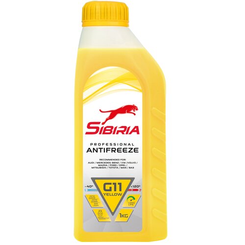 Sibiria антифриз -40 желтый 1л g11 (уп.12) супер цена!!!40р, SIBIRIA 800263 (1 шт.)