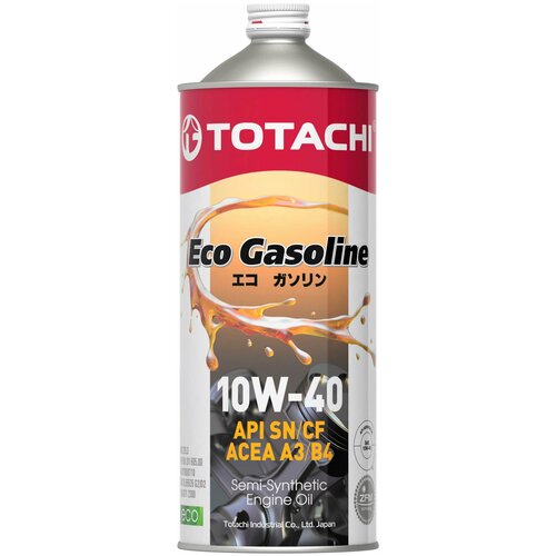 Масло моторное TOTACHI Eco Gasoline, полусинтетическое, 10W-40, SN/CF, 1 л