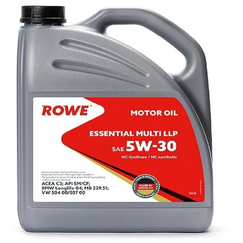 Масло Rowe 5/30 Essential Multi LLP C3, SM/CF BMW Longlife-04, MB 229.51, VW 504/507 синт 5 л
