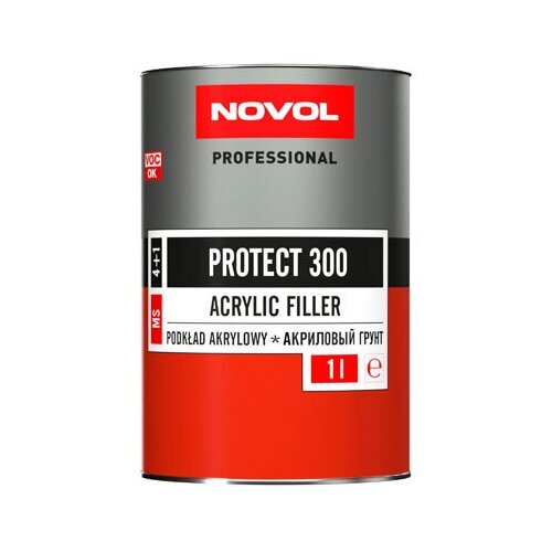 Грунт Novol акриловый 4+1 MS Protect 300 белый 1 л (без отвердителя, нужен отвердитель 184355t)