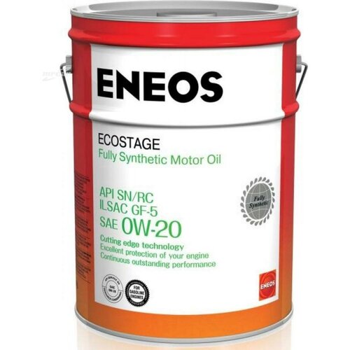 ENEOS 8801252022039 Масло моторное синтетическое для бензиновых двигателей Ecostage 100 Synt.SN 0W20 20л