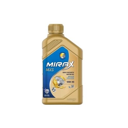 Синтетическое моторное масло MIRAX MX5 SAE 10W-40 API SL/CF, ACEA A3/B4 1л