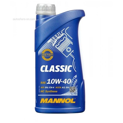 Масло моторное MANNOL 7501 Classic 10W-40 SN/CF A3/B4 полусинтетическое 1 л (1100, MN7501-1)