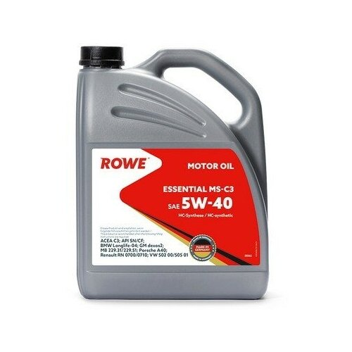 ROWE 20365-595-2A Масло моторное 5W40 ROWE 5л НС-синтетика ESSENTIAL MS-C3 SN/CF ()