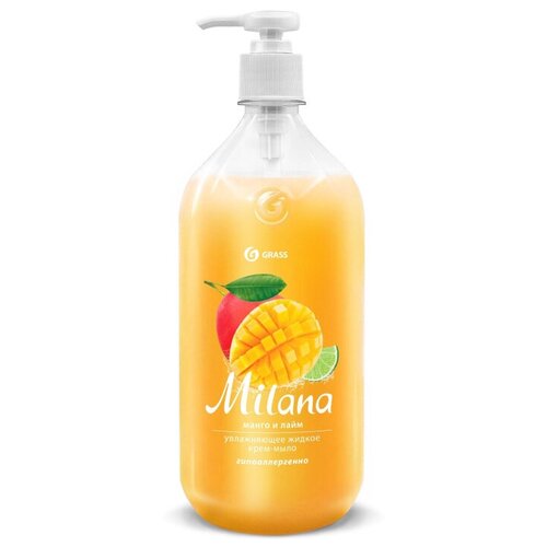 Крем-мыло жидкое Grass Milana увлажняющее манго и лайм 1000мл