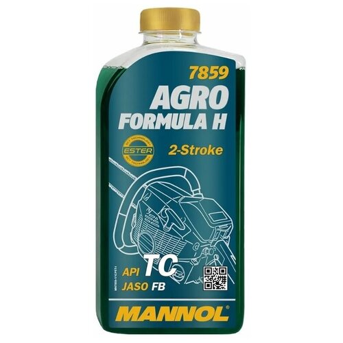 Масло моторное синтетическое 1 л, 2Т MANNOL Agro Formula Husqvarna (для бензопил, бензокос, мотобуров и пр.)