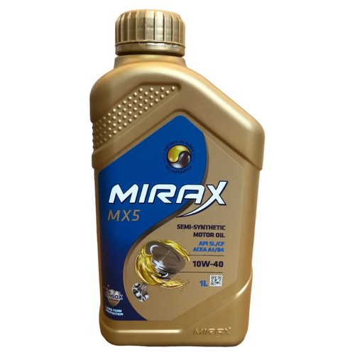 Моторное масло Mirax MX5 10W-40 полусинтетическое 1 л 607022