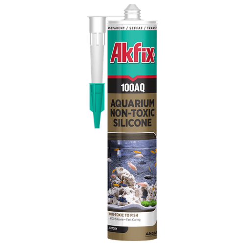 Akfix 100AQ, однокомпонентный силиконовый герметик черный, для аквариумов, для окон, для вентиляции, 280мл