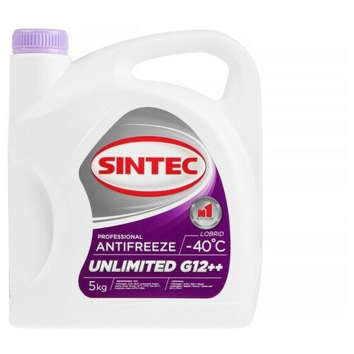 Антифриз Sintec Unlimited красно-фиолетовый, 5 л