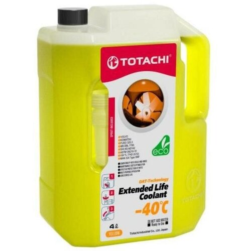 Охлаждающая жидкость totachi elc yellow -40c 4л, TOTACHI 43704 (1 шт.)