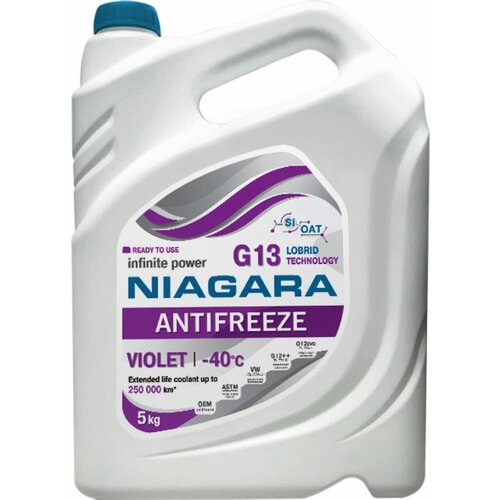 NIAGARA Жидкость охлаждающая Антифриз Ниагара G13 фиолетовый 5 кг 1032032011
