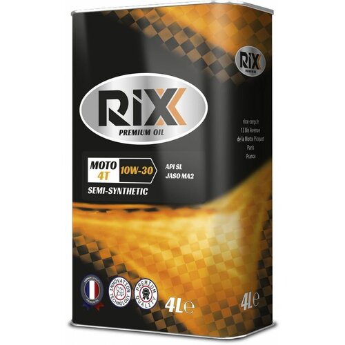 Моторное масло RIXX MOTO 4T для четырехтактных двигателей (полусинтетическое) 4л