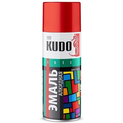 Эмаль аэрозольная KUDO 1003 универсальная 520 мл красная, арт.ЭК000003510