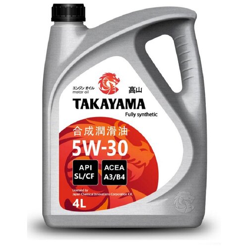 5/30 TAKAYAMA 4л. синт. API SL/CF Масло моторное пластик TAKAYAMA 605522 | цена за 1 шт | минимальный заказ 1