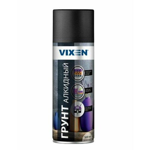 Грунт Vixen VX-21001 универсальный алкидный черный 520 мл.