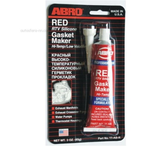 Герметик прокладок Abro красный, силиконовый, высокотемпературный, 42,5 г, 11-AB-42.r
