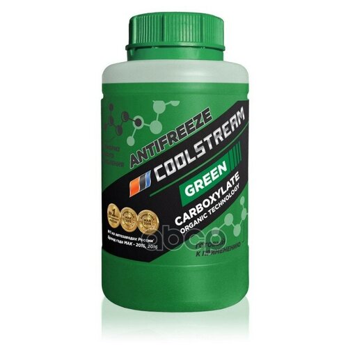 COOLSTREAM CS-010901-GR Антифриз CoolStream GREEN G11 готовый -40C зеленый 0,9 кг CS010901GR
