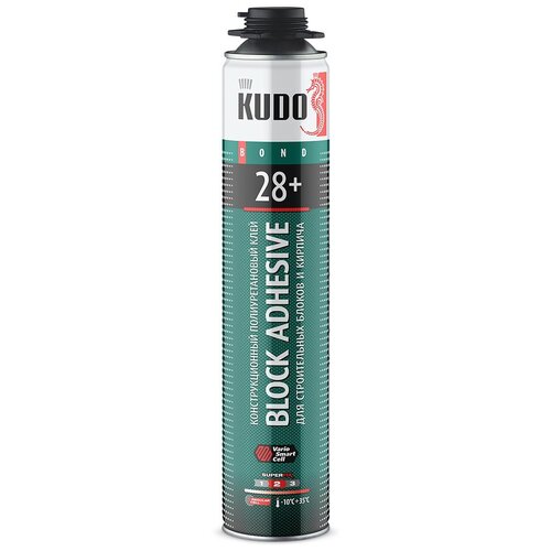 Полиуретановый клей для строительных блоков KUDO профессиональный PROFF 28+, всесезонный,1000 мл, 3шт