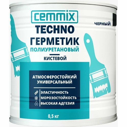 CEMMIX Герметик полиуретановый "Кистевой", банка 0,5 кг, цвет черный 85498731