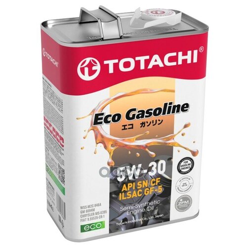 Масло моторное TOTACHI Eco Gasoline 5W-30 полусинтетическое 4 л TOTACHI 10804 | цена за 1 шт | минимальный заказ 1
