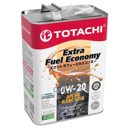 TOTACHI Масло Моторное Totachi Extra Fuel Sn Синт. 0w-20 4л