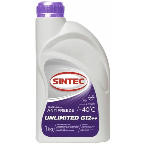 Антифриз Sintec Unlimited фиолетовый G12++ 1 кг SINTEC 801502 | цена за 1 шт | минимальный заказ 1