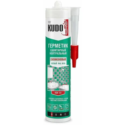Герметик KUDO силиконовый нейтральный, белый (280 мл) арт. KSK-131