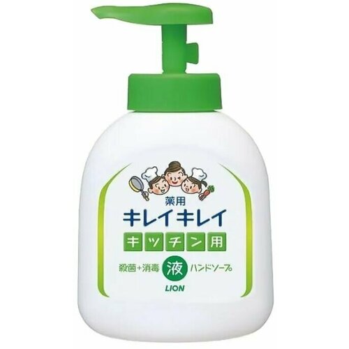 Lion Жидкое антибактериальное мыло для рук Kireikirei с апельсиновым маслом для применения на кухне, 250 мл