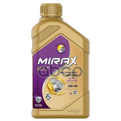 Моторное масло MIRAX MX7 5W40 синт API SL/CF 1л