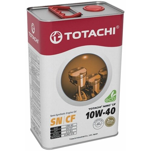 Моторное масло TOTACHI NIRO LV Semi-Synthetic API SN 10W-40 полусинтетическое 4 л 19604