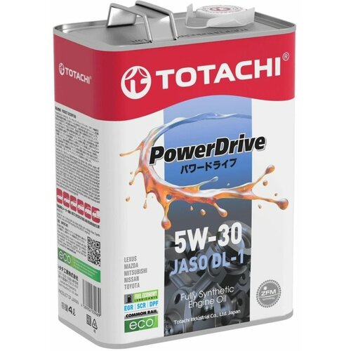 Синтетическое моторное масло TOTACHI POWERDRIVE Fully Synthetic 5W-30 JASO DL-1 4л