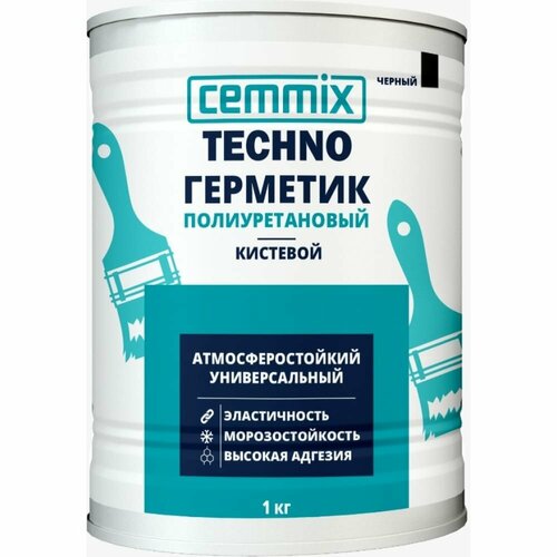 CEMMIX Герметик полиуретановый "Кистевой", банка 1 кг, цвет черный 85498727