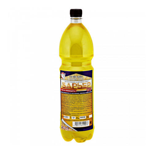 Огнебиозащита 1-й группы для древесины Барьер-ОБ, сосна (желтый), бутылка ПЭТ 1.8 кг