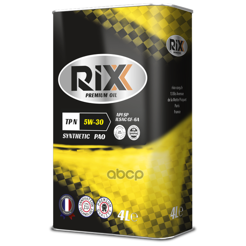 RIXX Синтетическое Моторное Масло Rixx Tp N 5w-30 Sp-Rc Gf-6a 4 Л