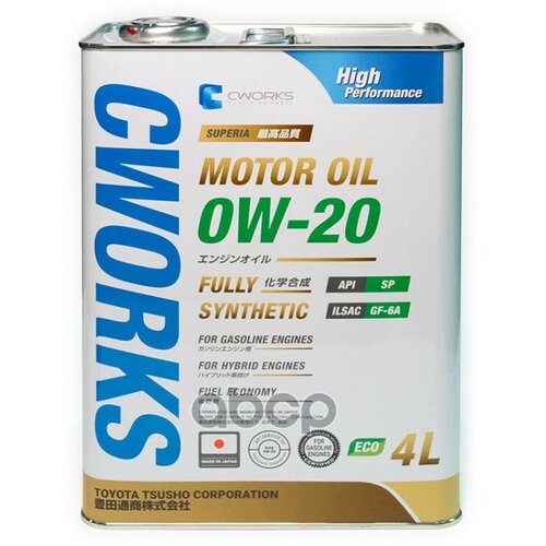 CWORKS Масло Моторное 0W20 Cworks 4Л Синтетика Superia Motor Oil Sp/Gf-6A