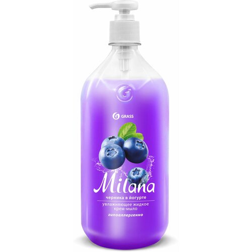 Жидкое крем мыло для рук GRASS MILANA черника 1л
