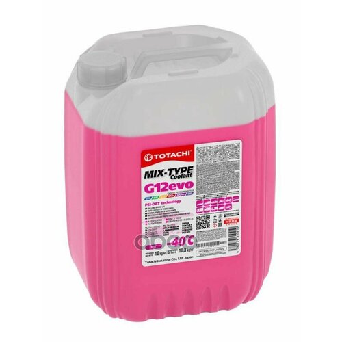 Жидкость Охлаждающая Низкозамерзающая Totachi Mix-Type Coolant Pink -40C G12evo 10Кг Для Автомобильных Систем Охлаждения Согл.