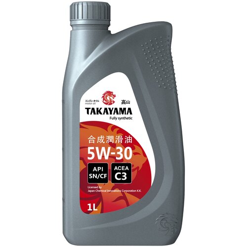 Моторное масло TAKAYAMA SAE 5W-30, API SN/CF, ACEA C3 Синтетическое 1 л