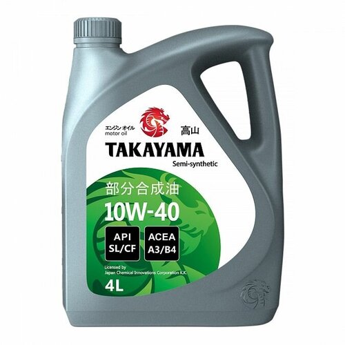 Масло моторное синтетическое TAKAYAMA SAE 10W-40 API SN/CF 4л (пластик)