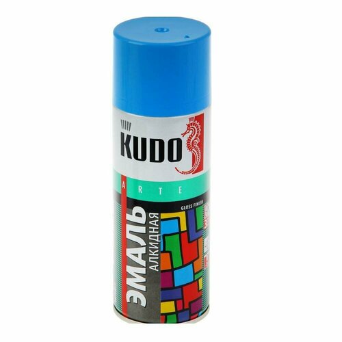 Краска-эмаль KUDO 1010 универсальная голубая,520мл
