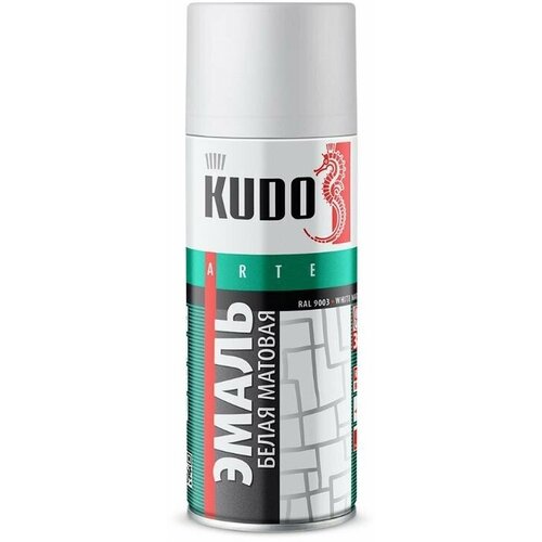 Краска-эмаль KUDO универсальная матовая,520мл, белая