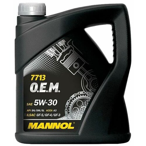 Моторное масло 7713 MANNOL FOR KOREAN CARS, SAE 5W-30, ACEA A5/B5, C2, синтетическое, 4 л.