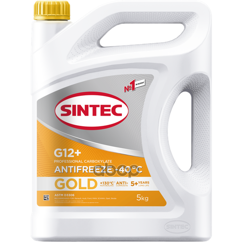 Антифриз Sintec Gold G12+ Готовый -40 Желтый 5 Кг 990558 SINTEC арт. 990558
