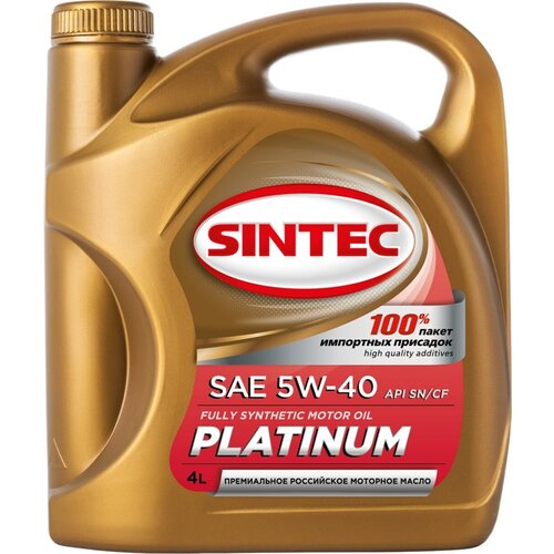 Масло моторное Sintec Platinum 5W-40, SN/CF, синтетическое, 801941, 4 л
